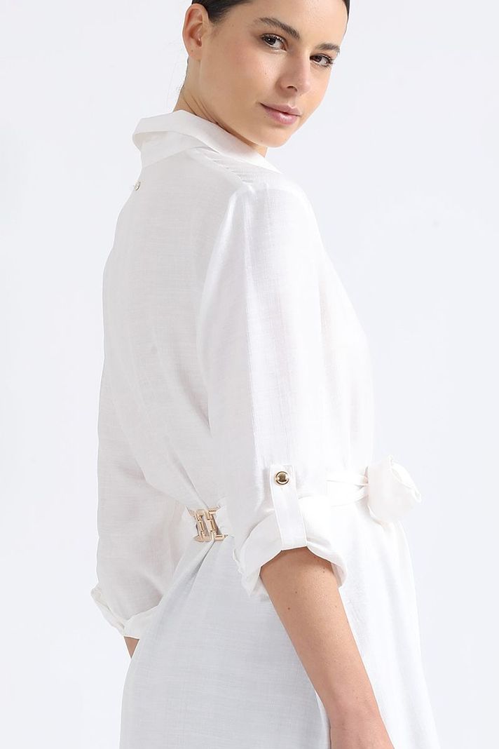 Camisa Larga Con Aplicación, Crudo Liola-5
