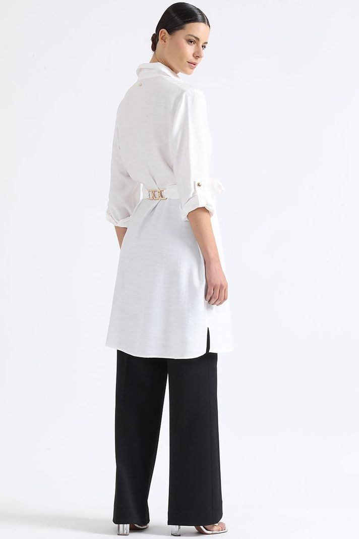 Camisa Larga Con Aplicación, Crudo Liola-6
