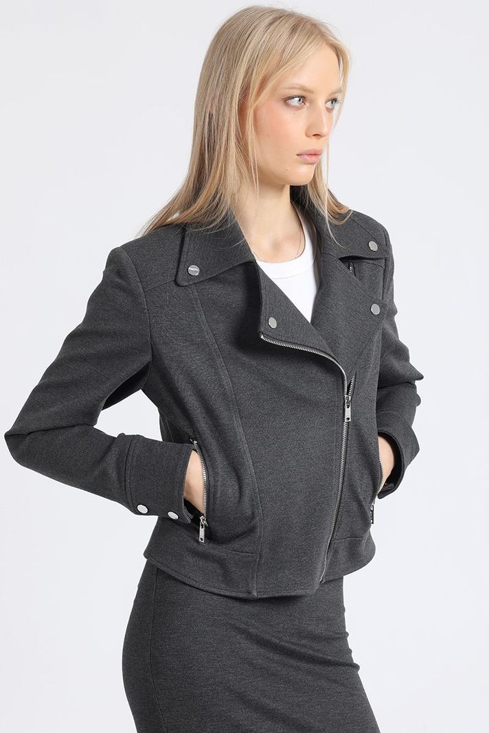 Chaqueta Biker, Gris Liola-2