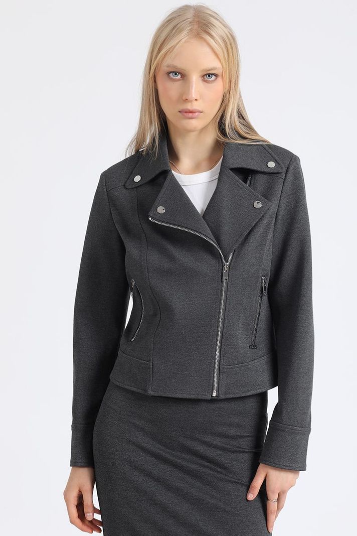 Chaqueta Biker, Gris Liola-3
