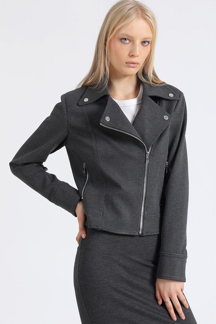Chaqueta Biker, Gris Liola-6