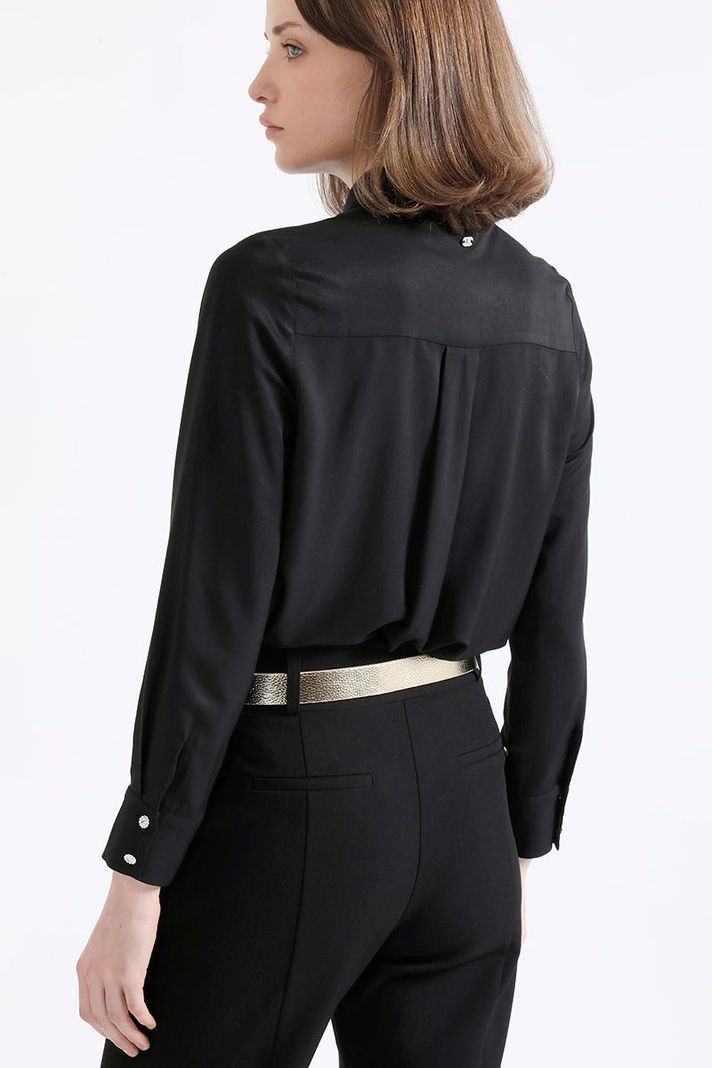 Camisa Boton Joya, Negro Liola-3