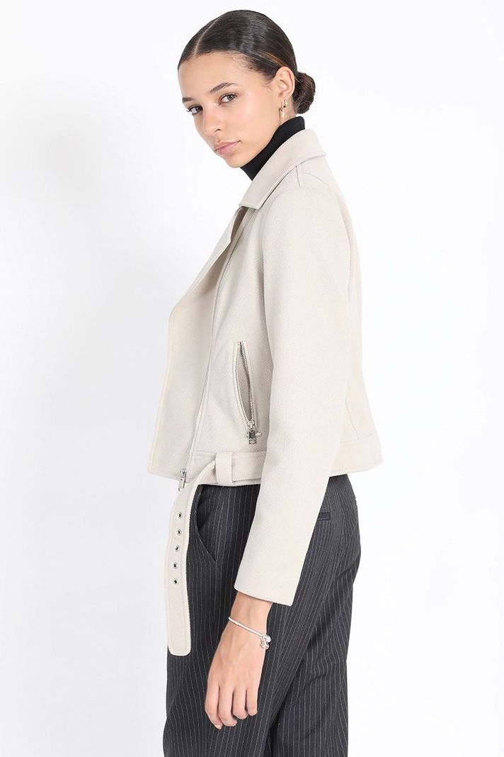 Chaqueta Corta Biker, Beige Liola-6