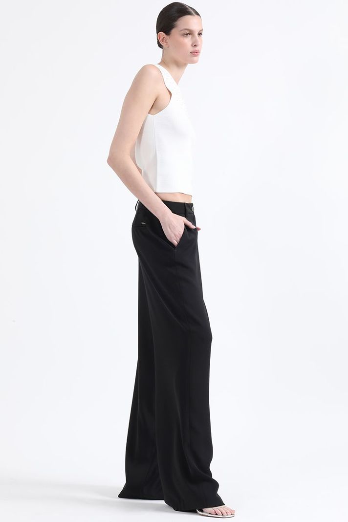 Pantalon Ancho Tiro Alto, Negro Liola-1
