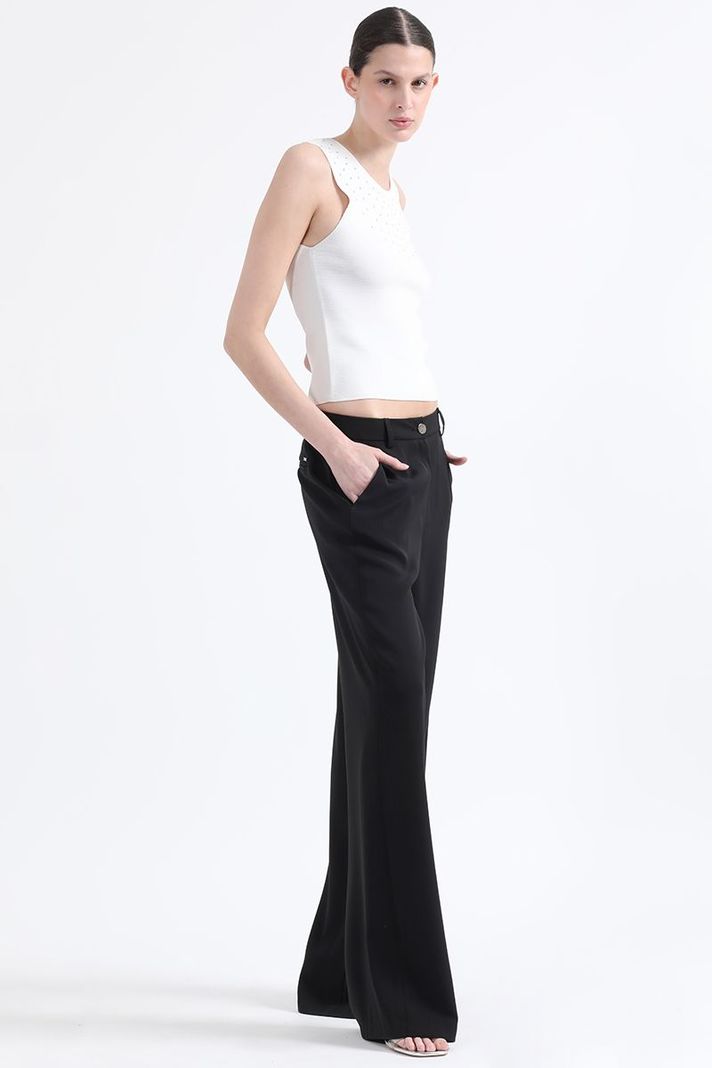 Pantalon Ancho Tiro Alto, Negro Liola-5