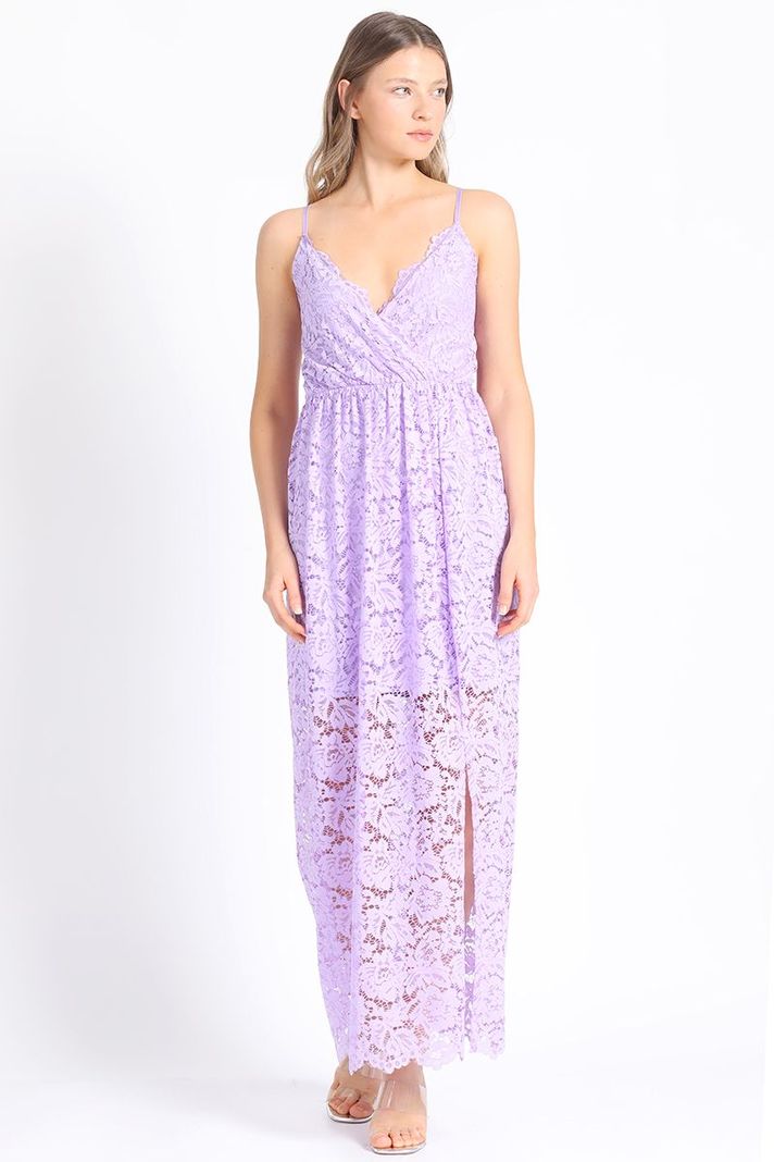 Vestido Maxi Encaje Lila Liola-0