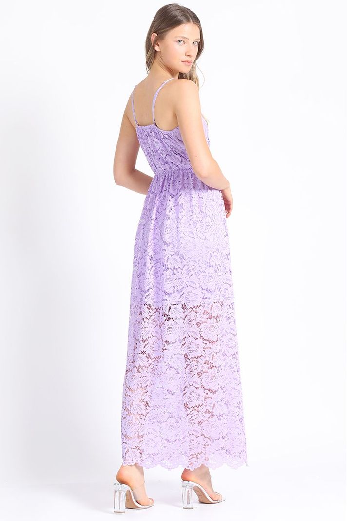 Vestido Maxi Encaje Lila Liola-2