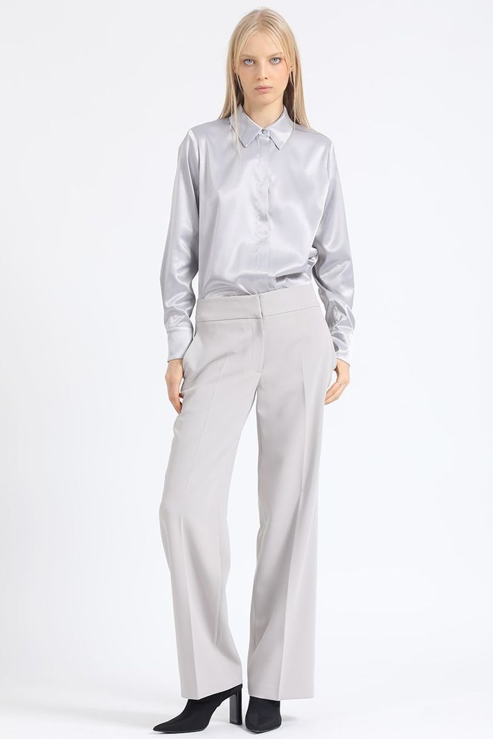 Blusa Basica Satin, Gris Liola-1