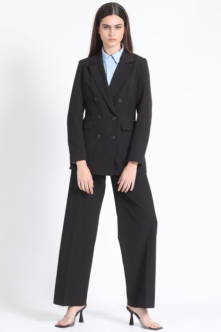 Blazer Clásico Cruzado Negro Liola-1