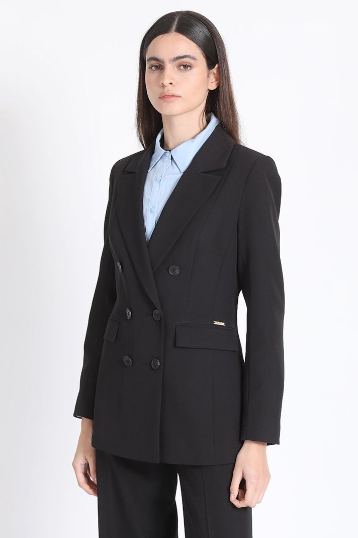 Blazer Clásico Cruzado Negro Liola-2