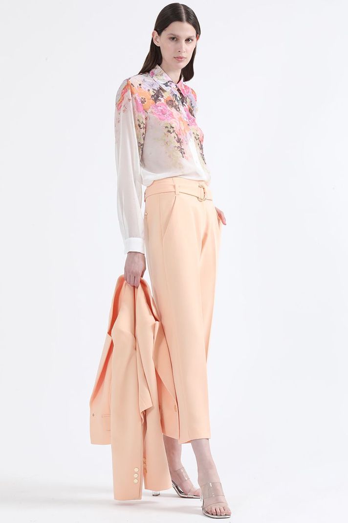 Pantalon Sastre Tiro Alto Con Cinturon, Durazno Liola-2