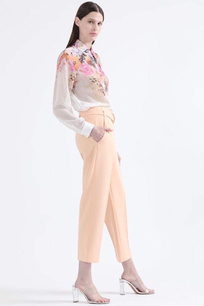 Pantalon Sastre Tiro Alto Con Cinturon, Durazno Liola-3