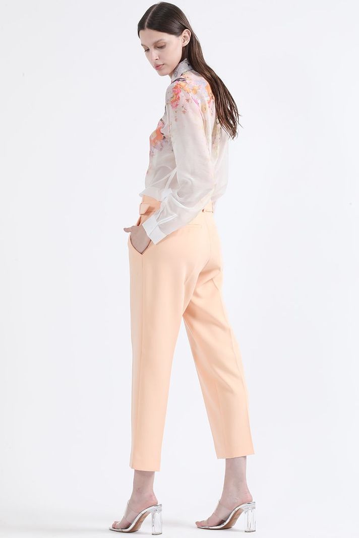 Pantalon Sastre Tiro Alto Con Cinturon, Durazno Liola-4