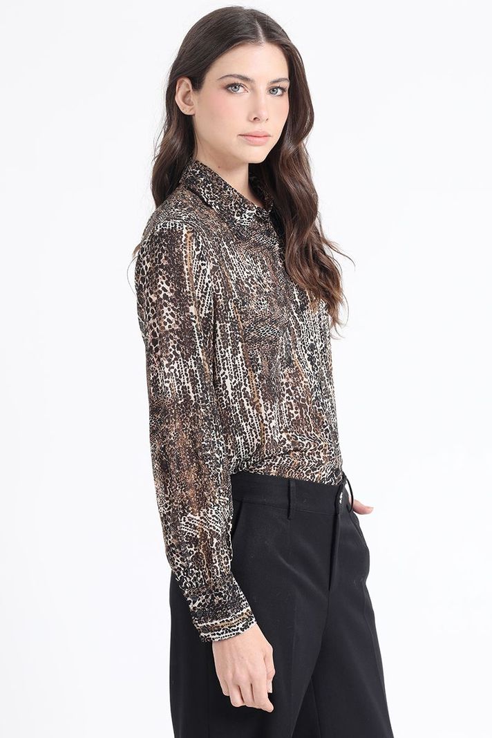 Blusa Estampado Animal Print, Café Liola-2
