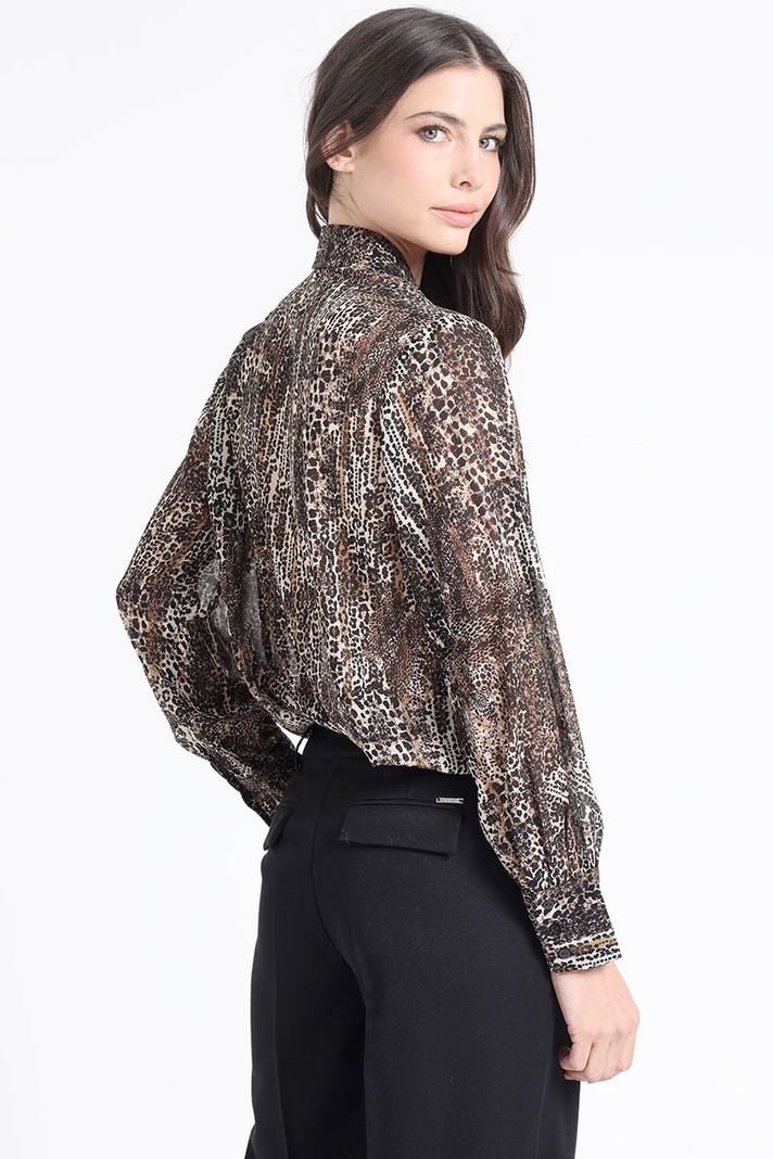 Blusa Estampado Animal Print, Café Liola-3