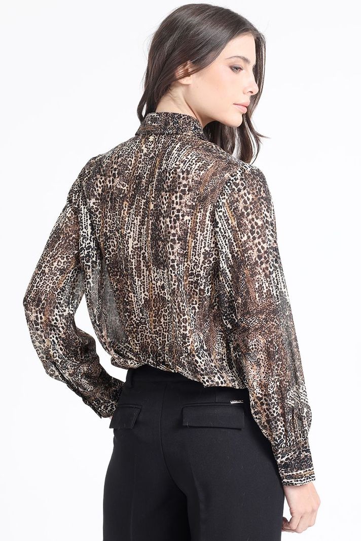 Blusa Estampado Animal Print, Café Liola-4
