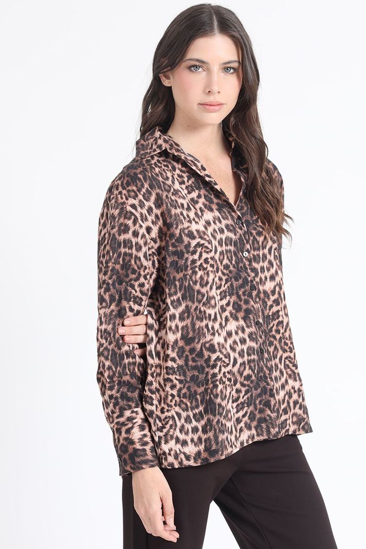 Blusa Estampado Animal Print, Negro Liola-0