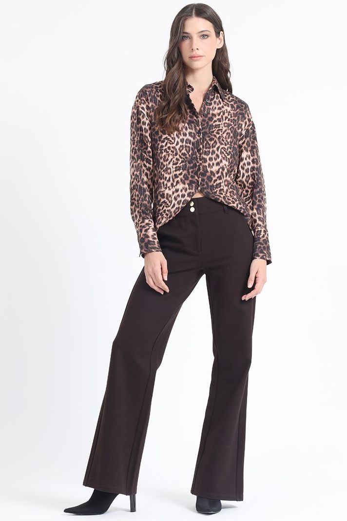 Blusa Estampado Animal Print, Negro Liola-1
