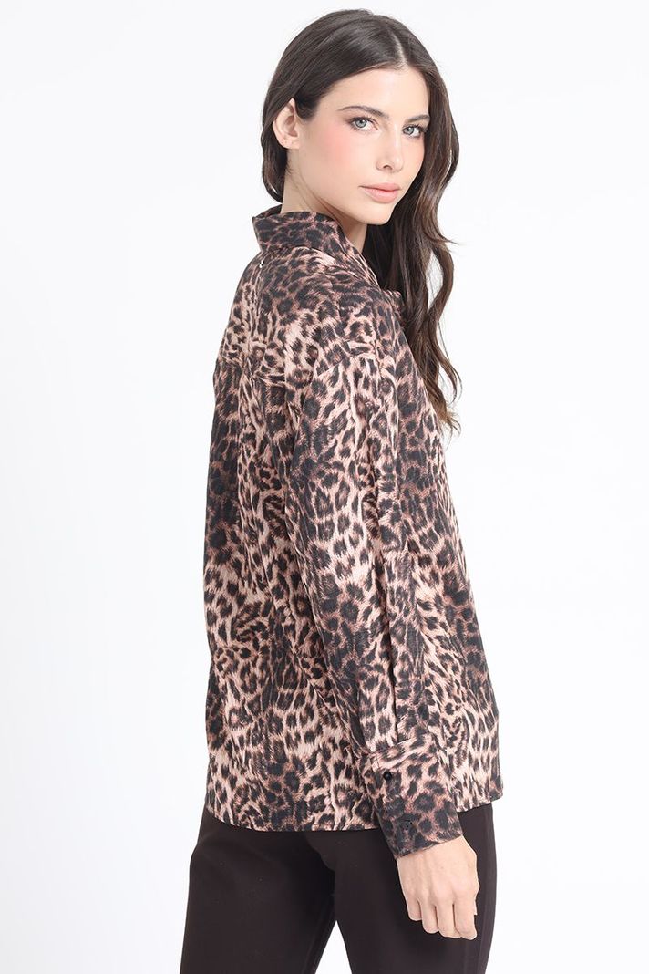 Blusa Estampado Animal Print, Negro Liola-3