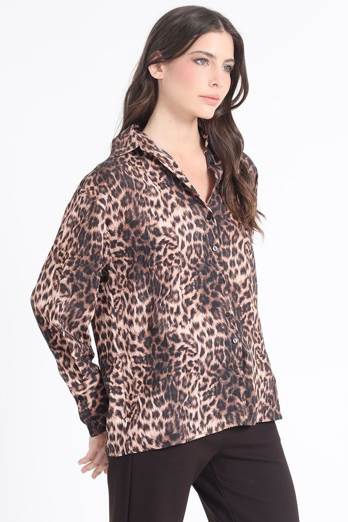 Blusa Estampado Animal Print, Negro Liola-4