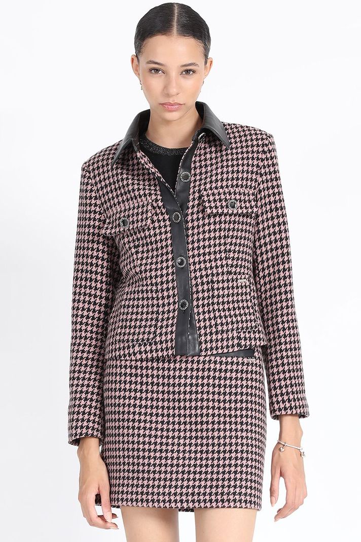 Chaqueta Cropped Boton Joya, Pied De Paule,Negro Liola-5