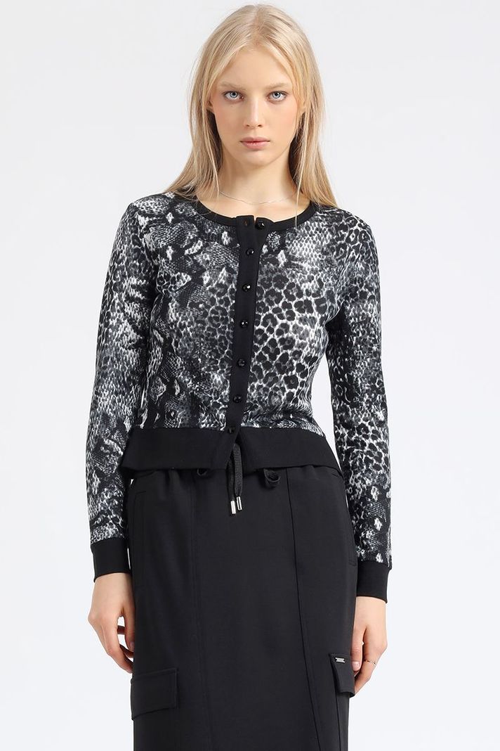 Cardigan Animal Print, Negro Liola-0