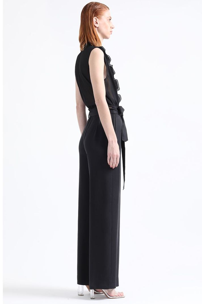 Pantalon Ancho Tiro Alto, Negro Liola-1