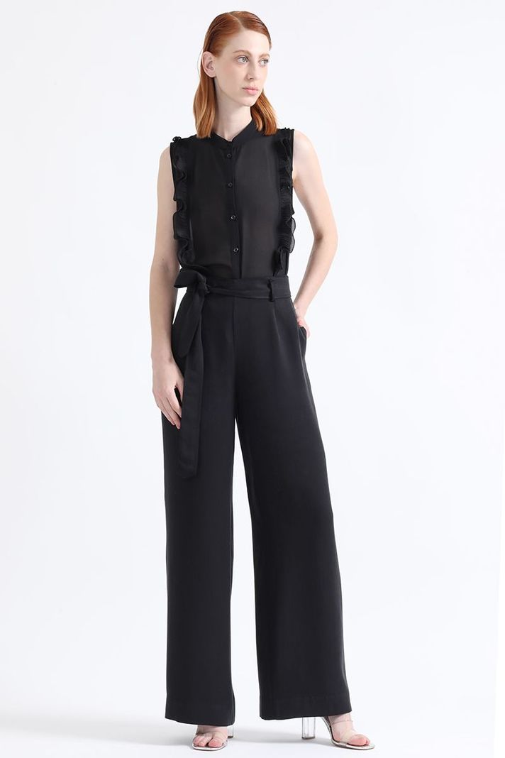 Pantalon Ancho Tiro Alto, Negro Liola-2
