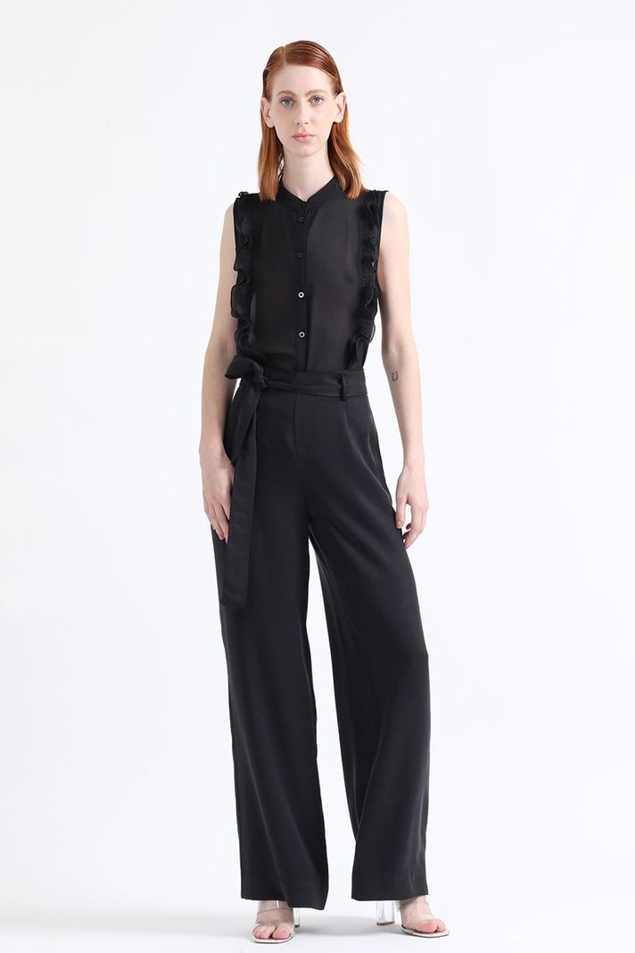 Pantalon Ancho Tiro Alto, Negro Liola-4