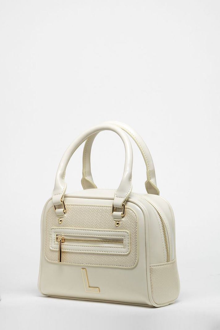 Cartera Efecto Cuero Mezcla Con Piton, Crudo Liola-1