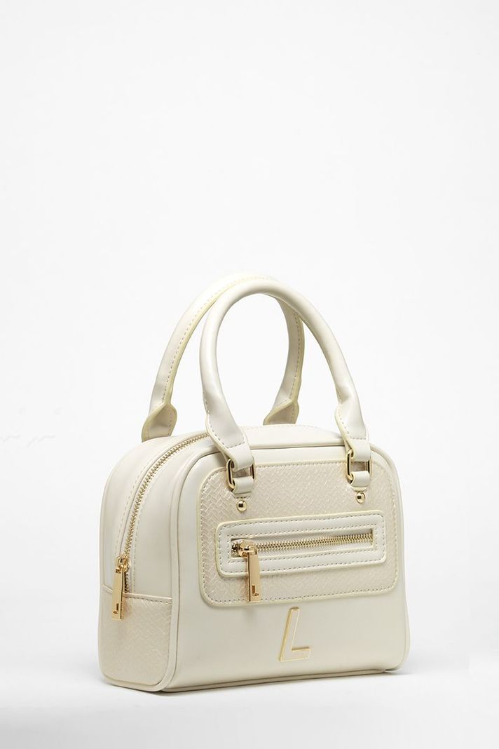 Cartera Efecto Cuero Mezcla Con Piton, Crudo Liola-2