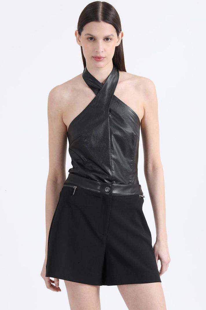 Top Halter Cruzado, Negro Liola-0