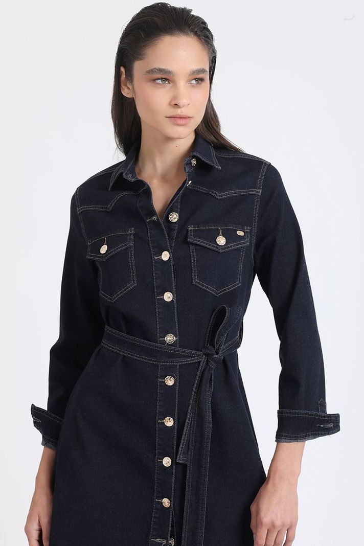 Vestido Midi Denim, Indigo Liola-1
