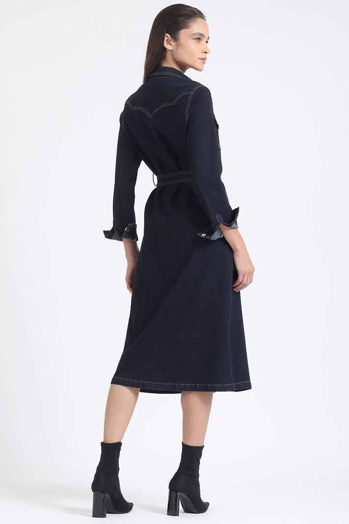 Vestido Midi Denim, Indigo Liola-3