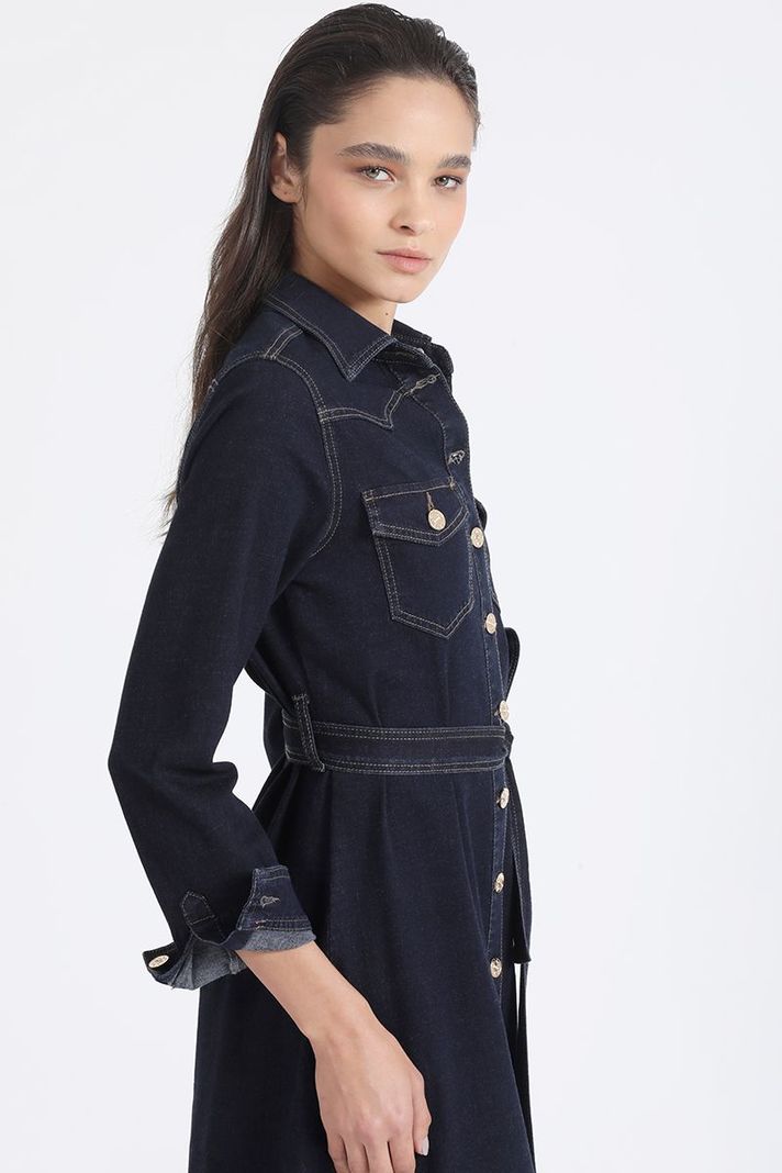 Vestido Midi Denim, Indigo Liola-4