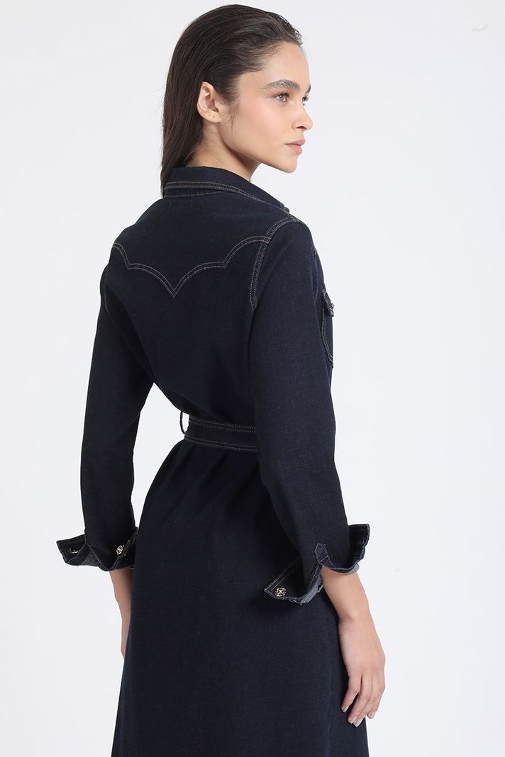 Vestido Midi Denim, Indigo Liola-5