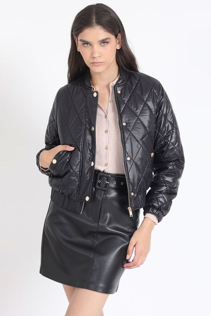 Parka Corta Bomber, Negro Liola-0
