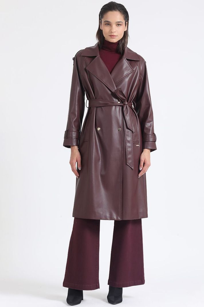 Trench Efecto Cuero, Burdeo Liola-0