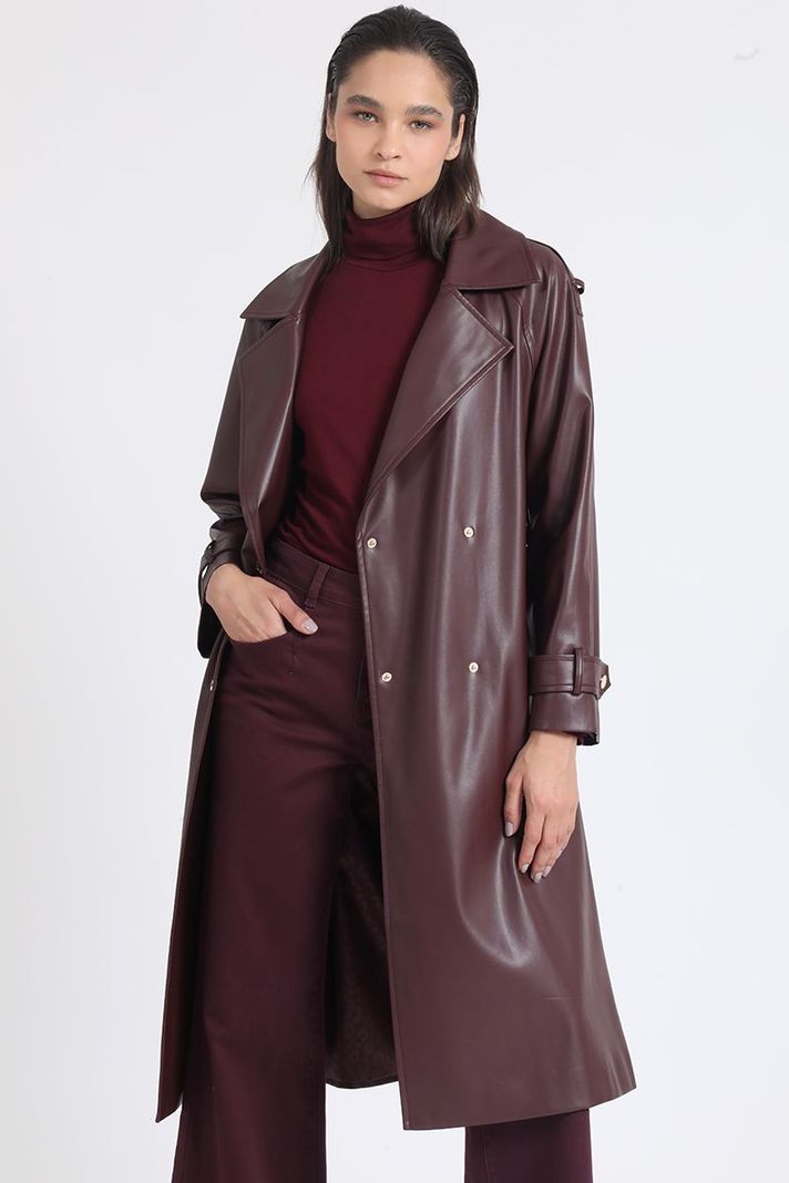 Trench Efecto Cuero, Burdeo Liola-2