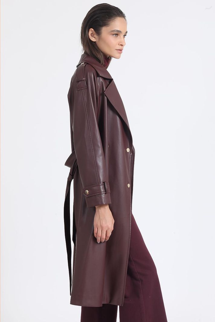 Trench Efecto Cuero, Burdeo Liola-3