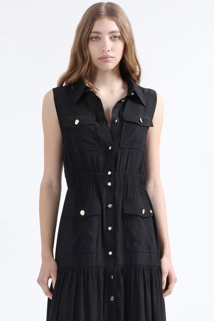 Vestido Maxi Cargo, Negro Liola-2
