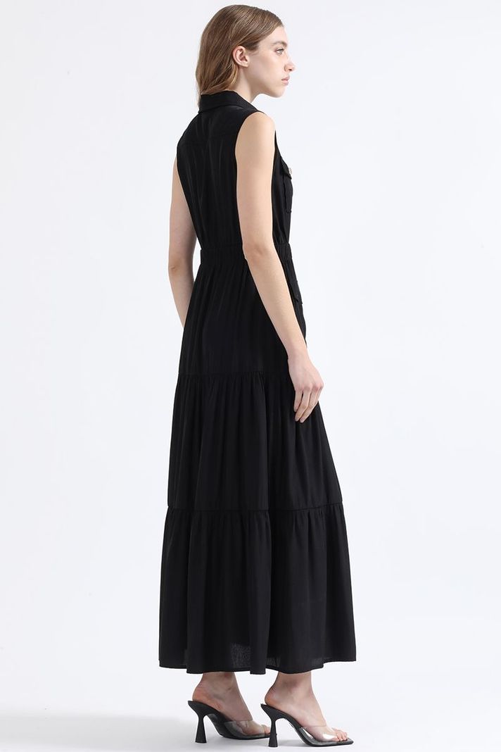 Vestido Maxi Cargo, Negro Liola-4