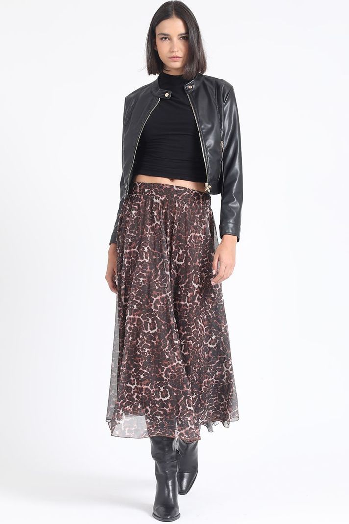 Chaqueta Crop Efecto Cuero, Negro Liola-1