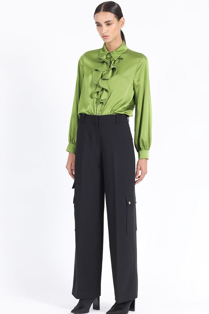 Pantalon Cargo Ancho, Negro Liola-0