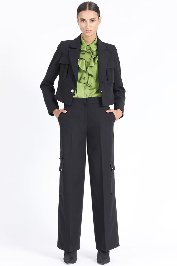 Pantalon Cargo Ancho, Negro Liola-1