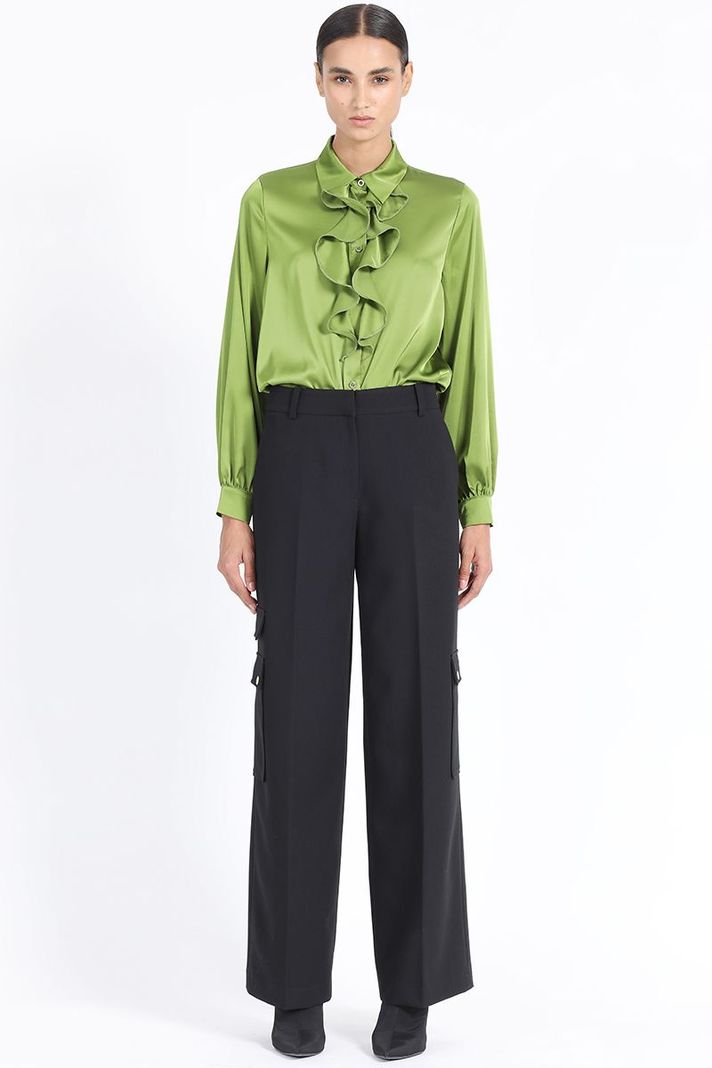 Pantalon Cargo Ancho, Negro Liola-2