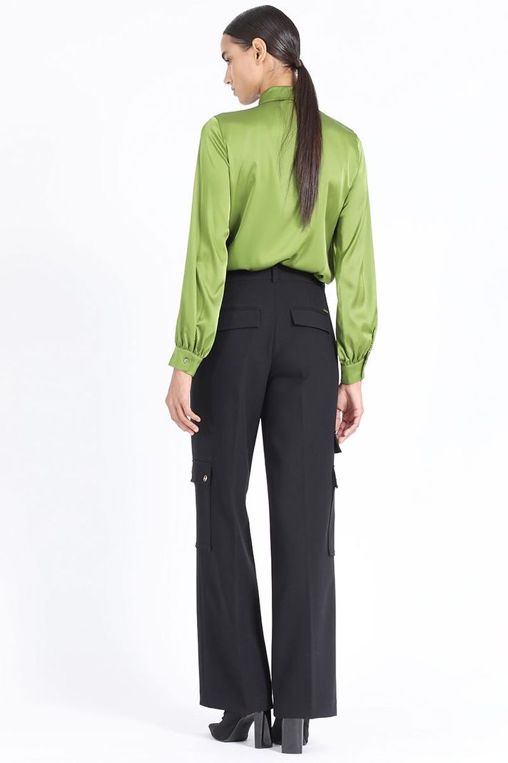 Pantalon Cargo Ancho, Negro Liola-3
