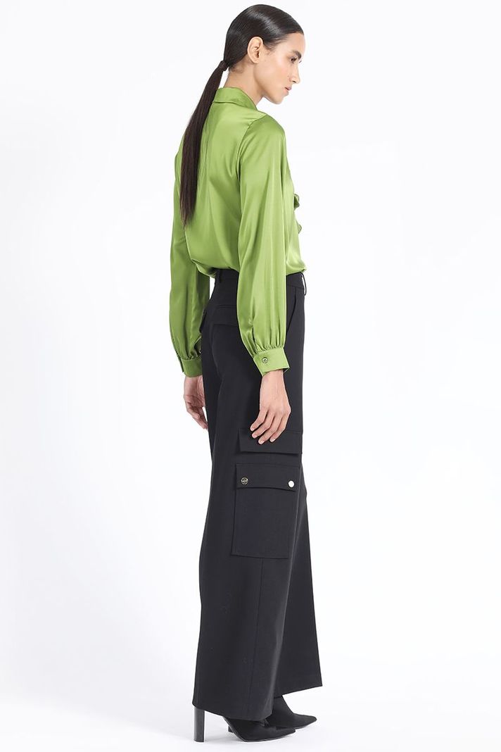 Pantalon Cargo Ancho, Negro Liola-5