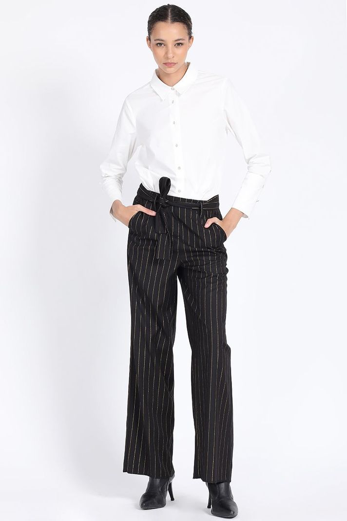 Pantalon Sastre, Raya Diplomatica Oro, Negro Liola-0
