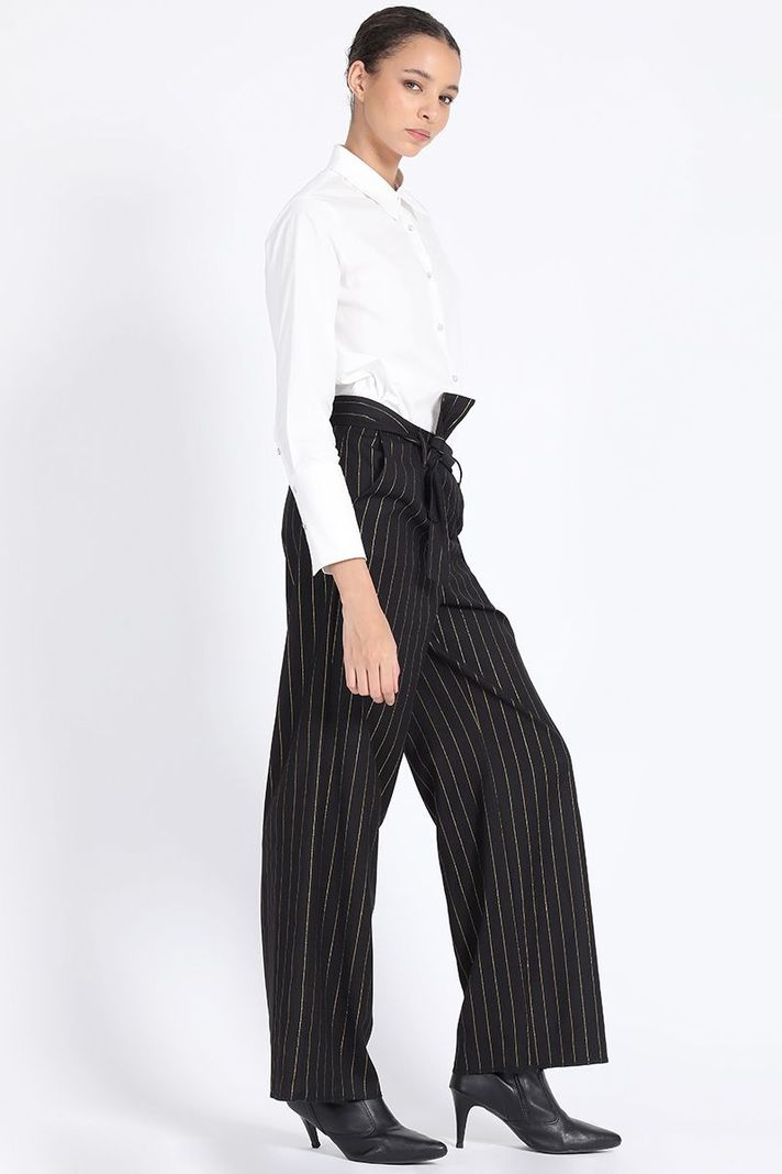 Pantalon Sastre, Raya Diplomatica Oro, Negro Liola-1